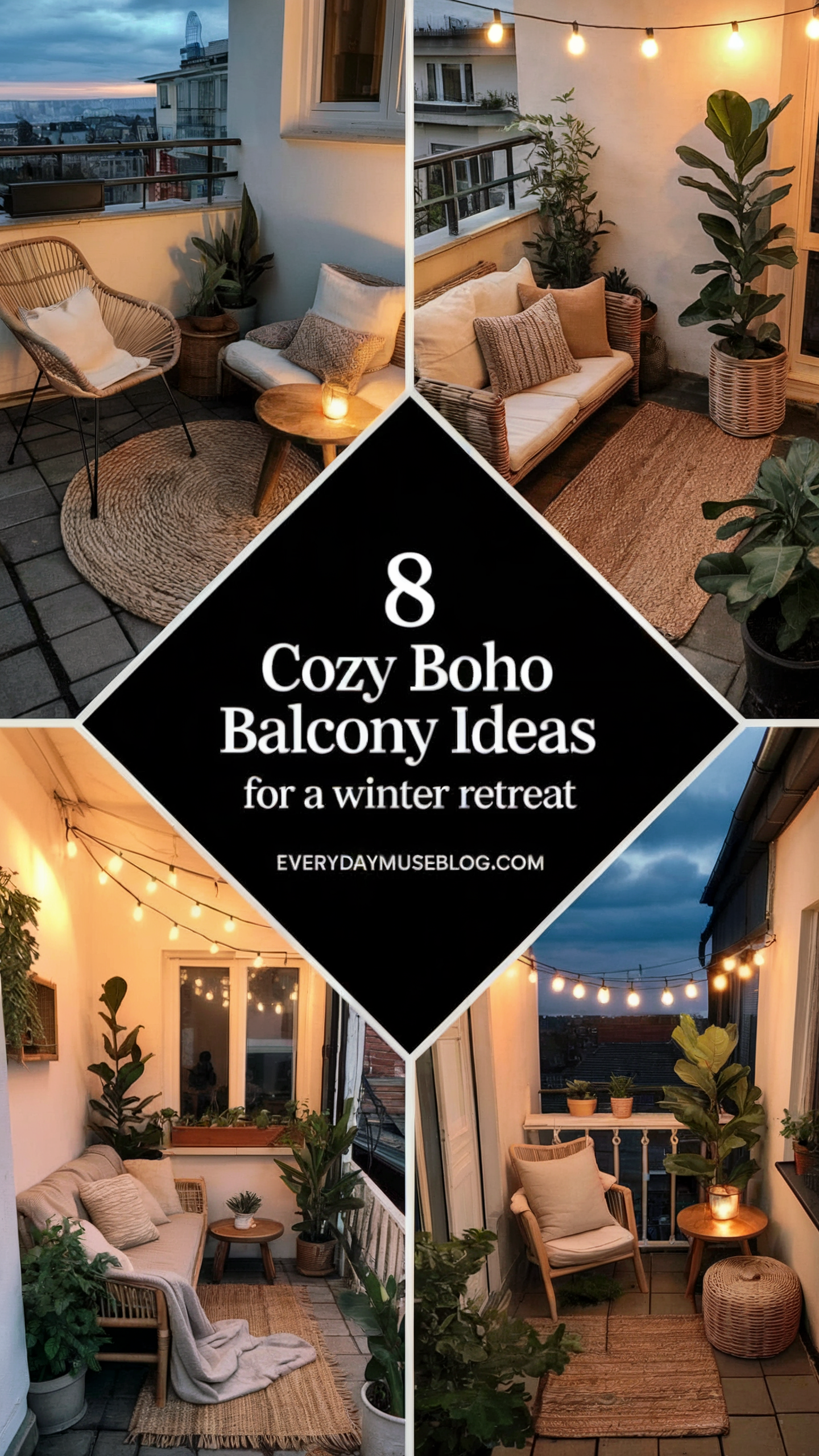8 Cozy Boho Apartment Balcony Ideas for a Winter Retreat - Everyday Muse